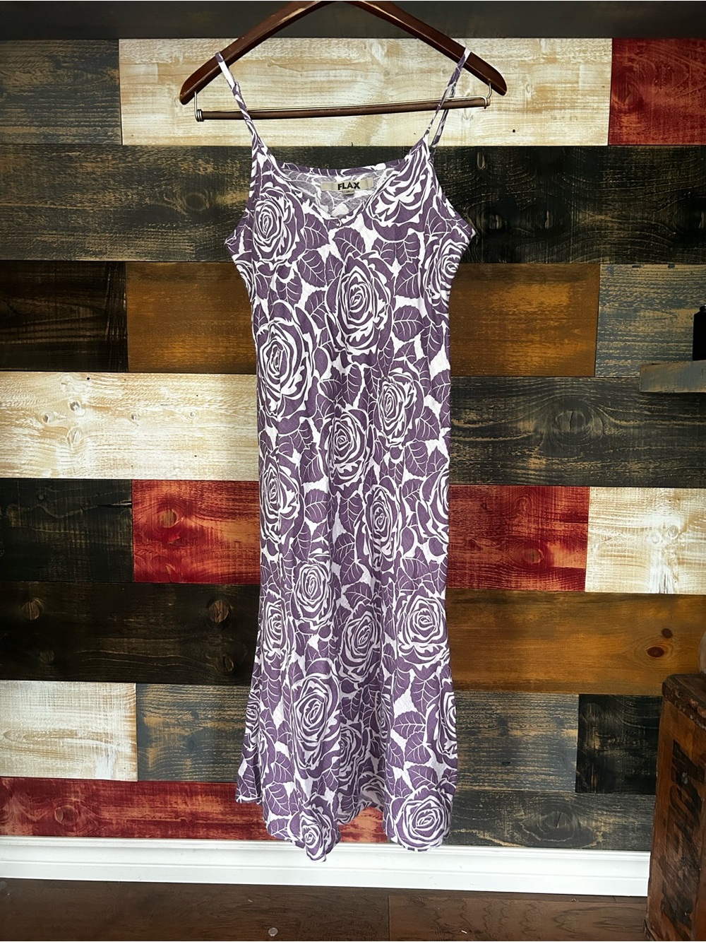 Flax Lavender and White Floral Midi Slip Dress